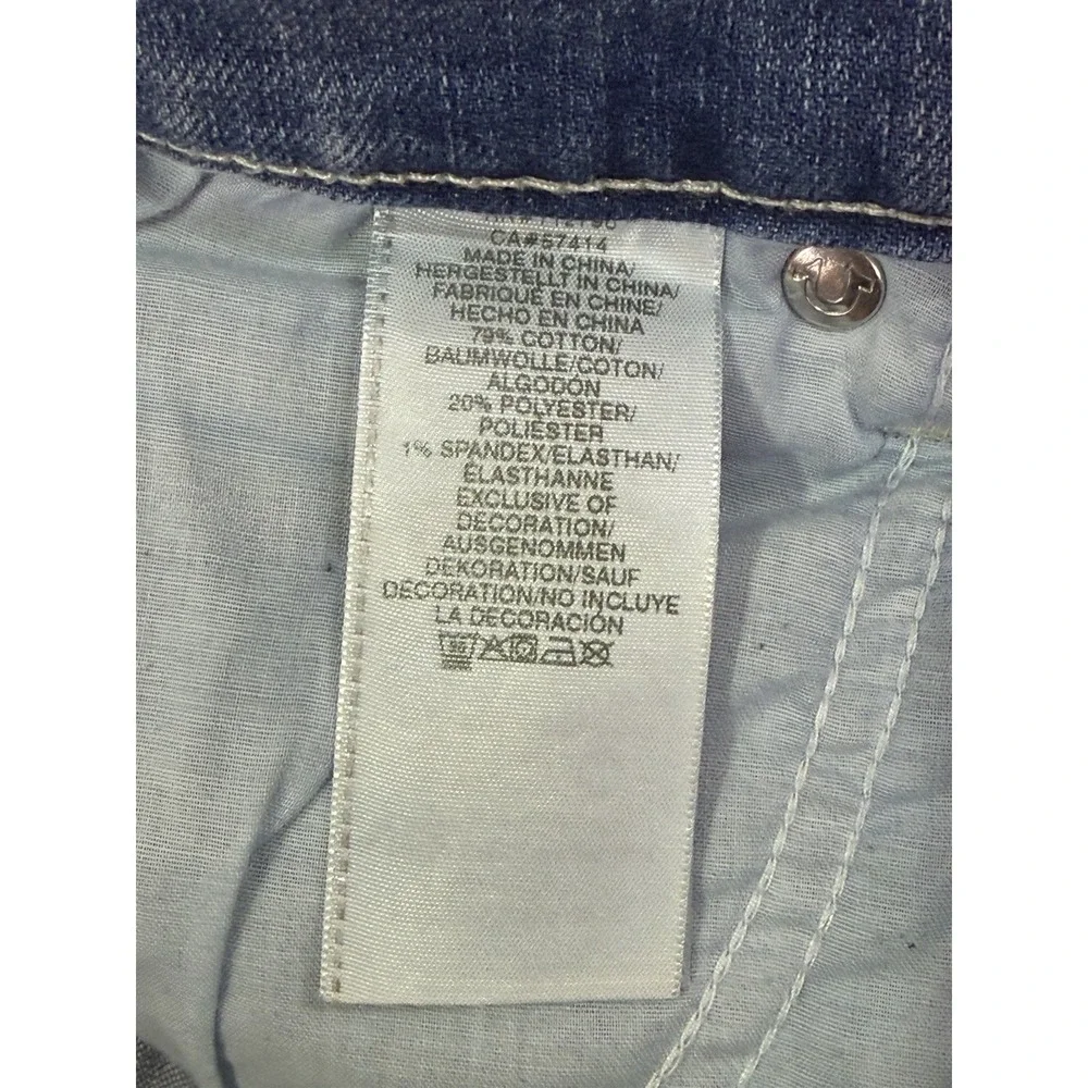 True Religion Jeans Mens 33x34** Blue Ricky Relaxed Straight Flap‎ Pocket Denim